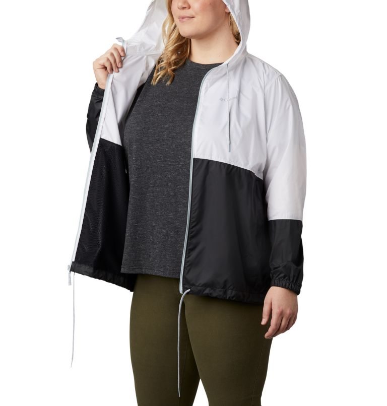 Women's Columbia Flash Forward Windbreaker Jackets White / Black | Plus Size CA-K4105